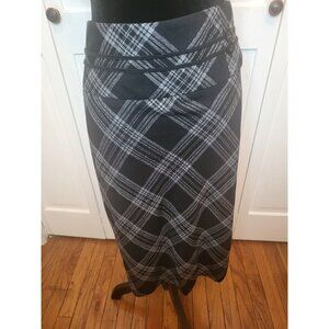 Black White Plaid  A Line Skirt 14 Preppy Academia Grunge Punk Retro Twee Y2K